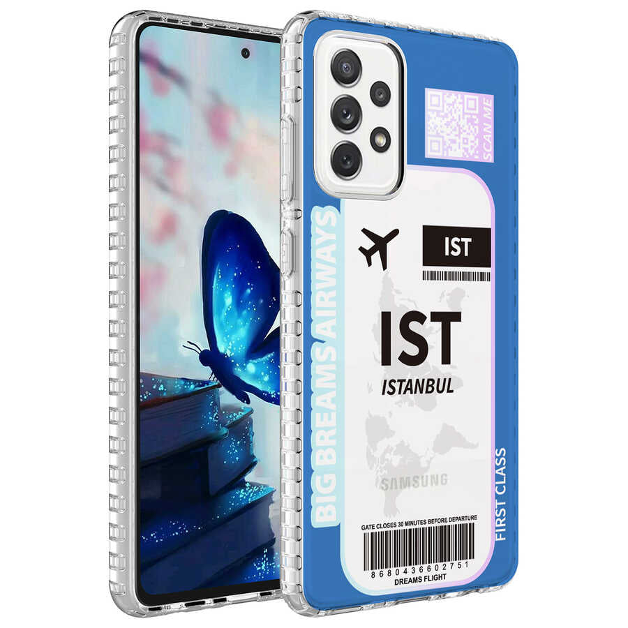 Galaxy A33 5G Uyumlu Kılıf Airbag Kenarlı Renkli Desenli Silikon Zore Elegans Kapak