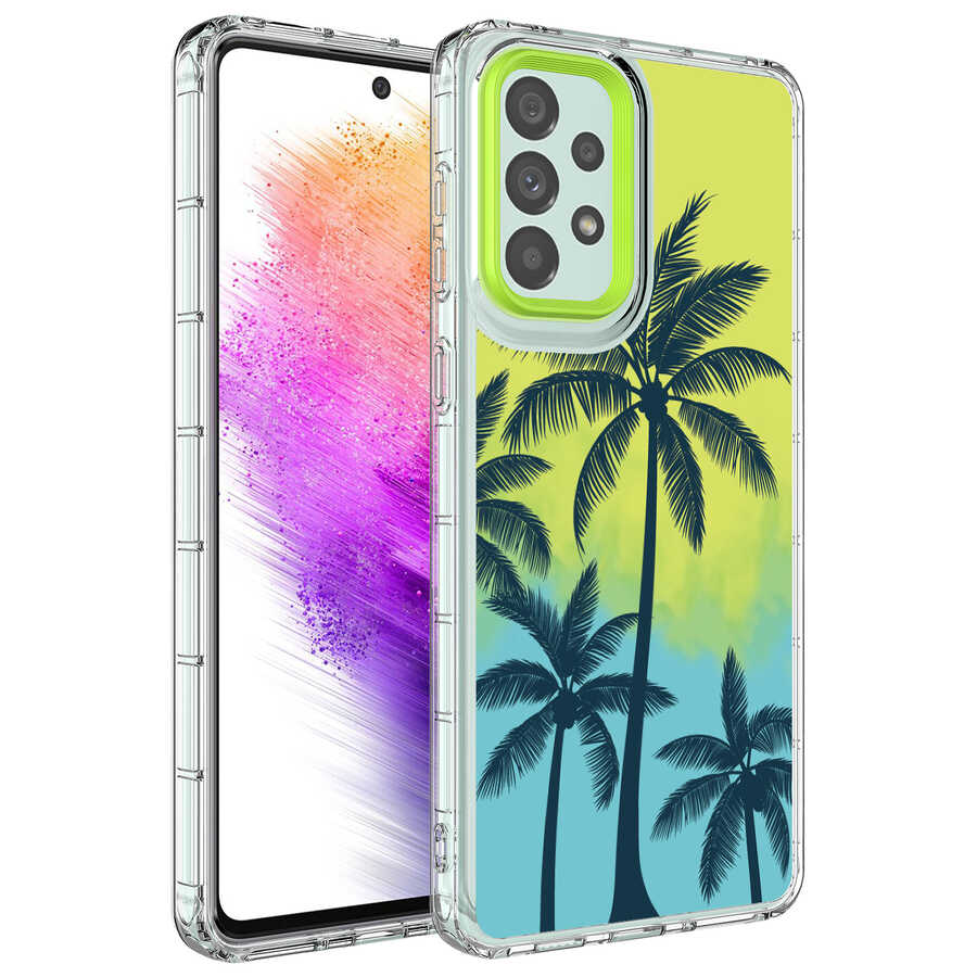 Galaxy A33 5G Uyumlu Kılıf Kamera Korumalı Renkli Desenli Sert Silikon Zore Korn Kapak