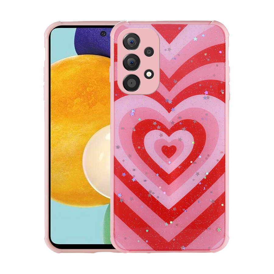 Galaxy A33 5G Uyumlu Kılıf Simli Desenli Kamera Korumalı Parlak Zore Popy Kapak