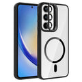 Galaxy A55 Uyumlu Kılıf Standlı ve Kamera Lens Hediyeli M-Safe Şarj Özellikli Zore Etro Kapak