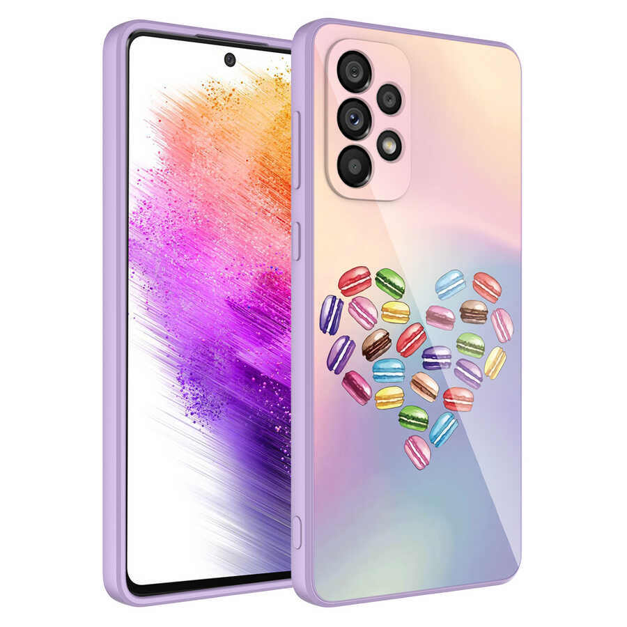 Galaxy A73 Uyumlu Kılıf Kamera Korumalı Desenli Sert Silikon Zore Epoksi Kapak