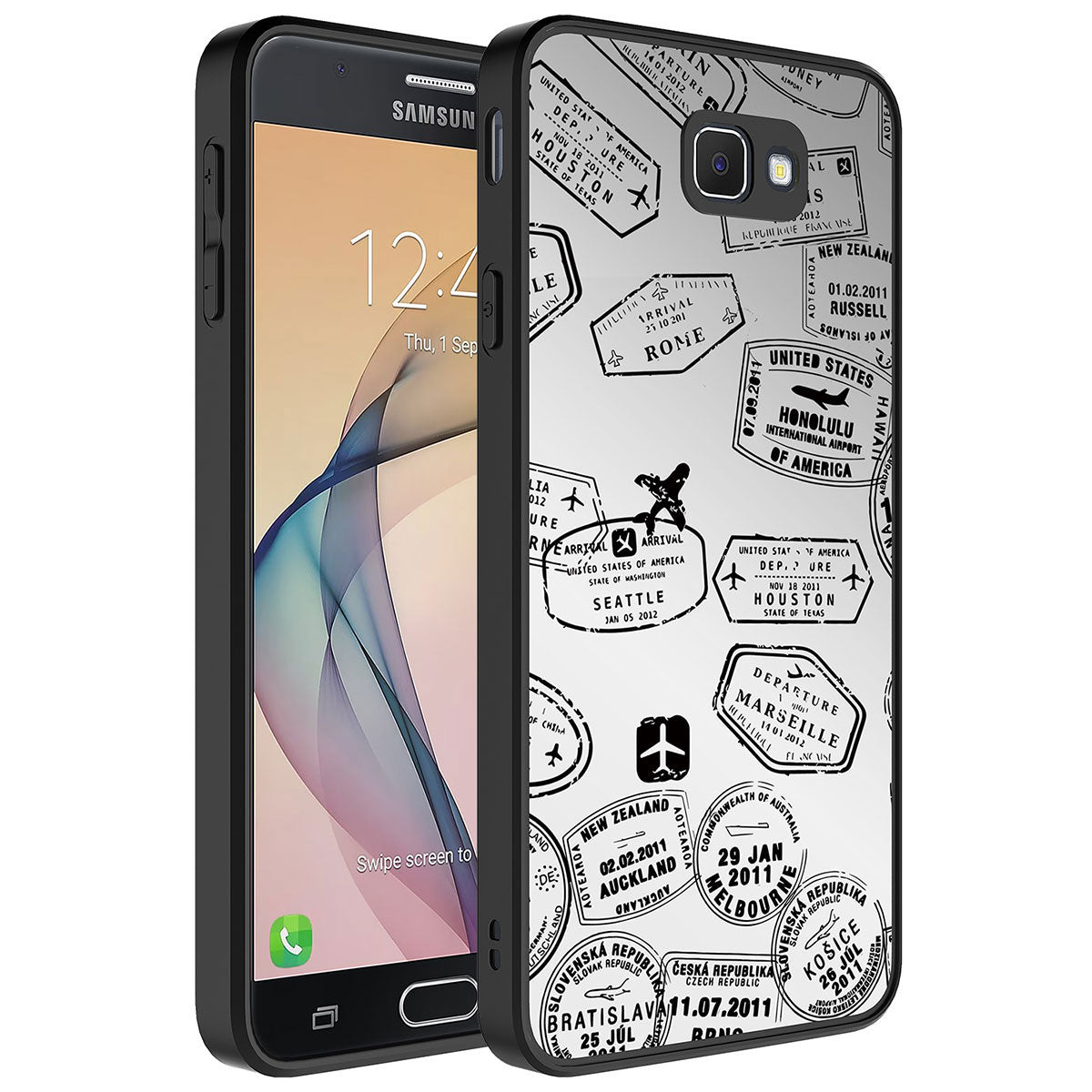 Galaxy J7 Prime Uyumlu Kılıf Aynalı Desenli Kamera Korumalı Parlak Zore Mirror Kapak