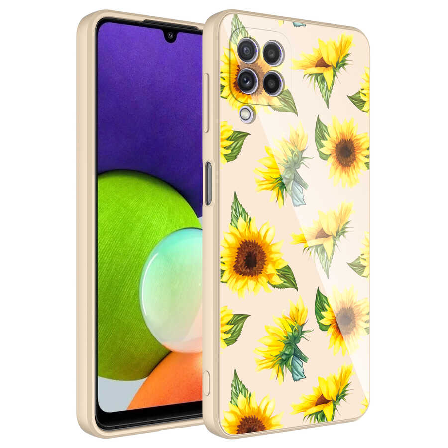 Galaxy M22 Uyumlu Kılıf Kamera Korumalı Desenli Sert Silikon Zore Epoksi Kapak