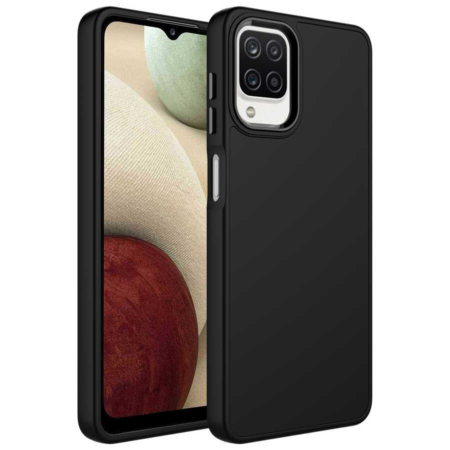Galaxy M22 Uyumlu Kılıf Metal Çerçeve ve Buton Tasarımlı Silikon Zore Luna Kapak