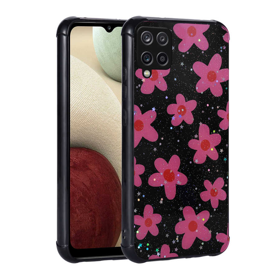 Galaxy M33 Uyumlu Kılıf Simli Desenli Kamera Korumalı Parlak Zore Popy Kapak
