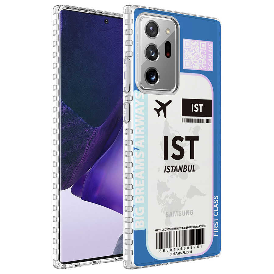 Galaxy Note 20 Ultra Uyumlu Kılıf Airbag Kenarlı Renkli Desenli Silikon Zore Elegans Kapak