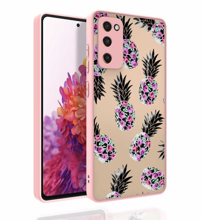 Galaxy S20 FE Uyumlu Kılıf Desenli Kamera Korumalı Parlak Zore Nora Kapak