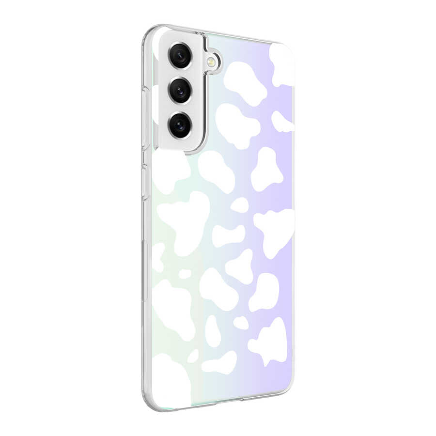 Galaxy S21 FE Uyumlu Kılıf Zore M-Blue Desenli Kapak