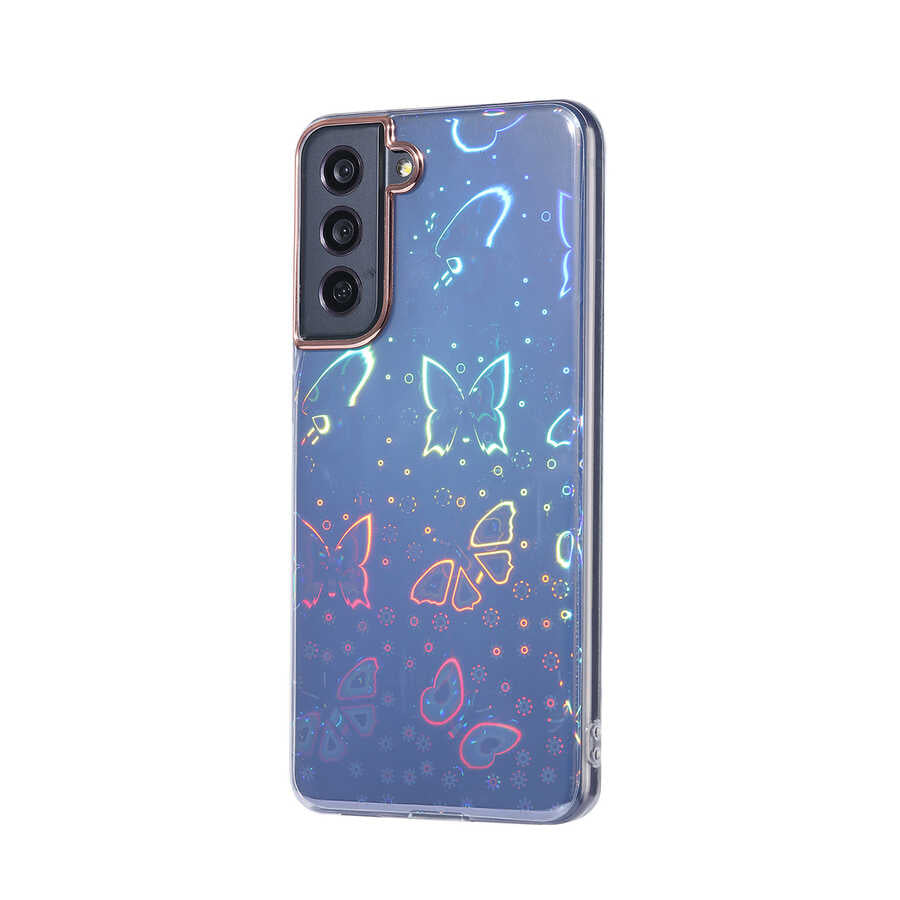 Galaxy S21 FE Uyumlu Kılıf Zore Sidney Desenli Sert Kapak