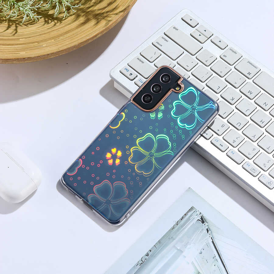 Galaxy S21 FE Uyumlu Kılıf Zore Sidney Desenli Sert Kapak