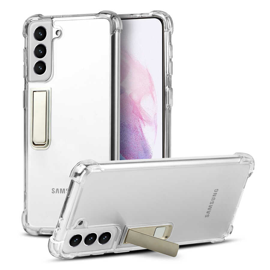 Galaxy S21 Uyumlu Kılıf Zore Standlı Süper Silikon Kapak