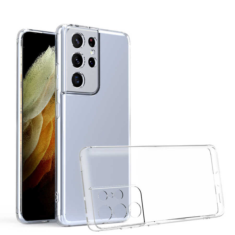 Galaxy S21 Ultra Uyumlu Kılıf Zore Kamera Korumalı Süper Silikon Kapak