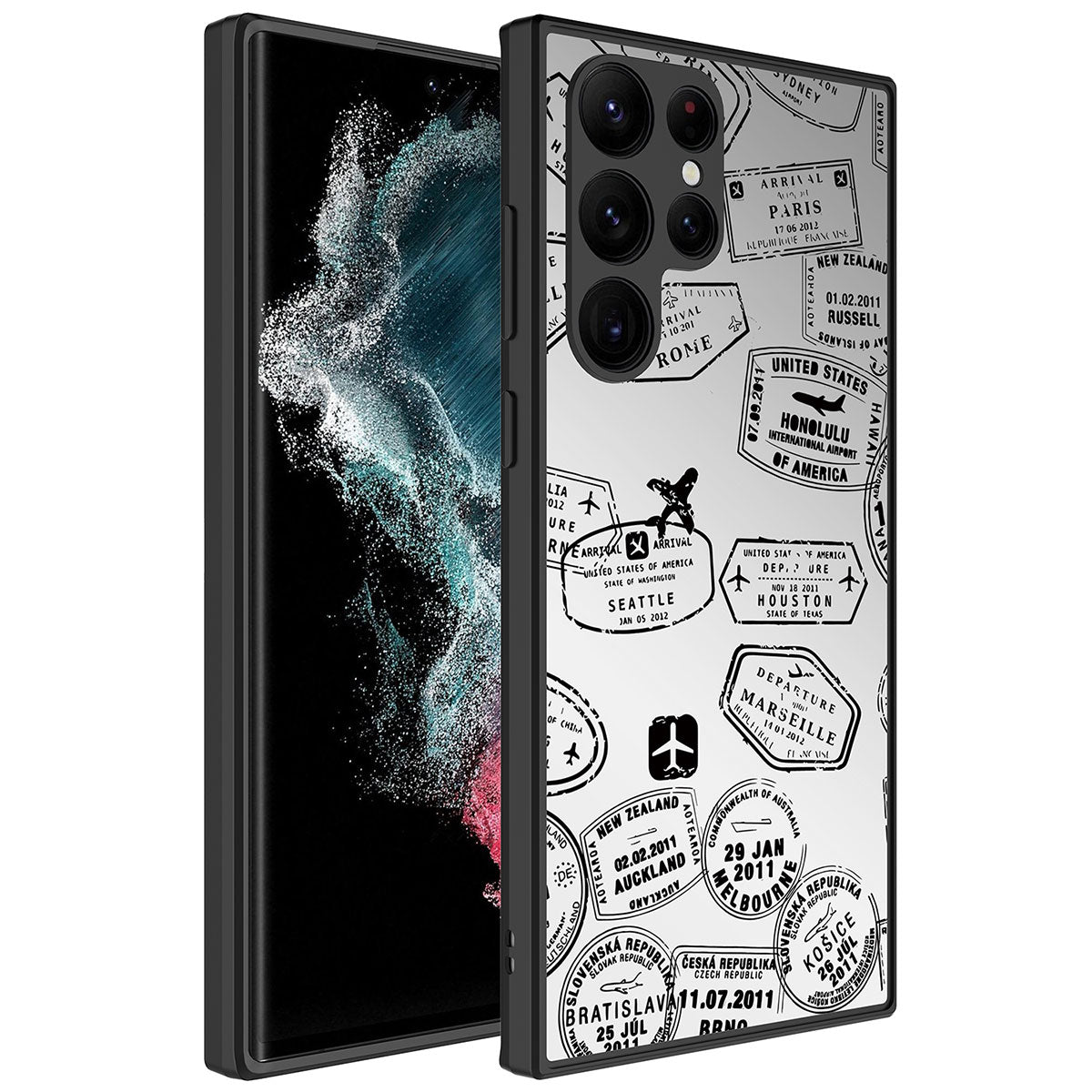 Galaxy S22 Ultra Uyumlu Kılıf Aynalı Desenli Kamera Korumalı Parlak Zore Mirror Kapak
