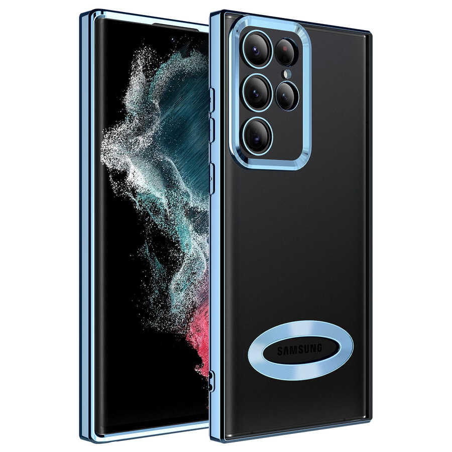 Galaxy S22 Ultra Uyumlu Kılıf Kamera Korumalı Logo Gösteren Zore Omega Kapak