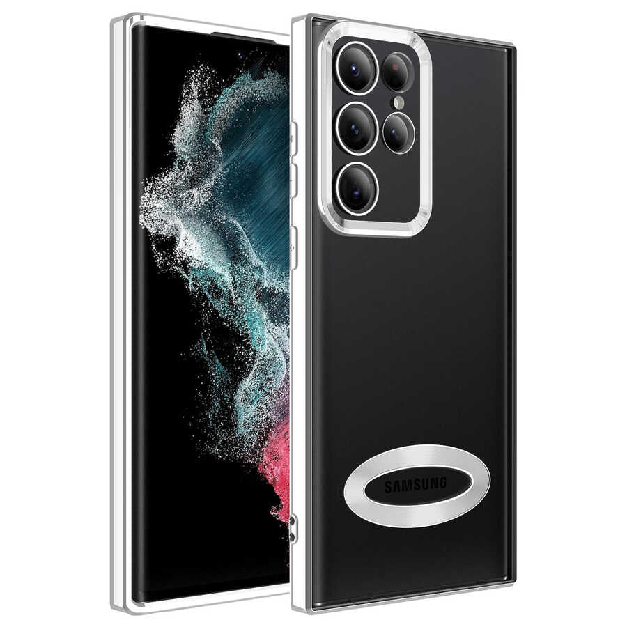 Galaxy S22 Ultra Uyumlu Kılıf Kamera Korumalı Logo Gösteren Zore Omega Kapak