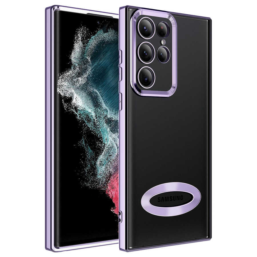 Galaxy S22 Ultra Uyumlu Kılıf Kamera Korumalı Logo Gösteren Zore Omega Kapak
