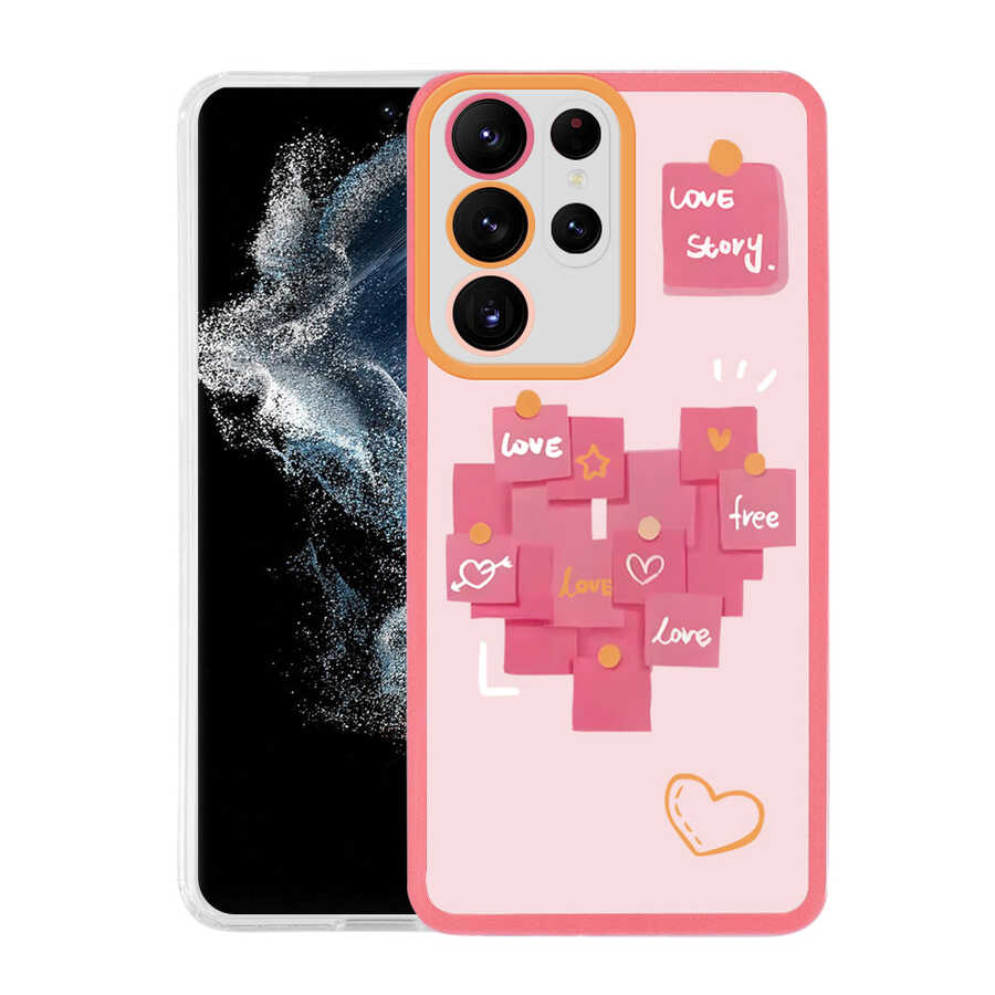 Galaxy S22 Ultra Uyumlu Kılıf Zore M-Fit Desenli Kapak