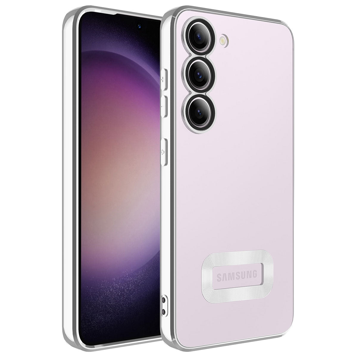 Galaxy S23 Uyumlu Kılıf Kamera Korumalı Logo Gösteren Zore Omega Kapak