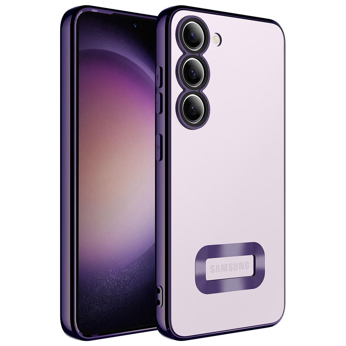 Galaxy S23 Uyumlu Kılıf Kamera Korumalı Logo Gösteren Zore Omega Kapak