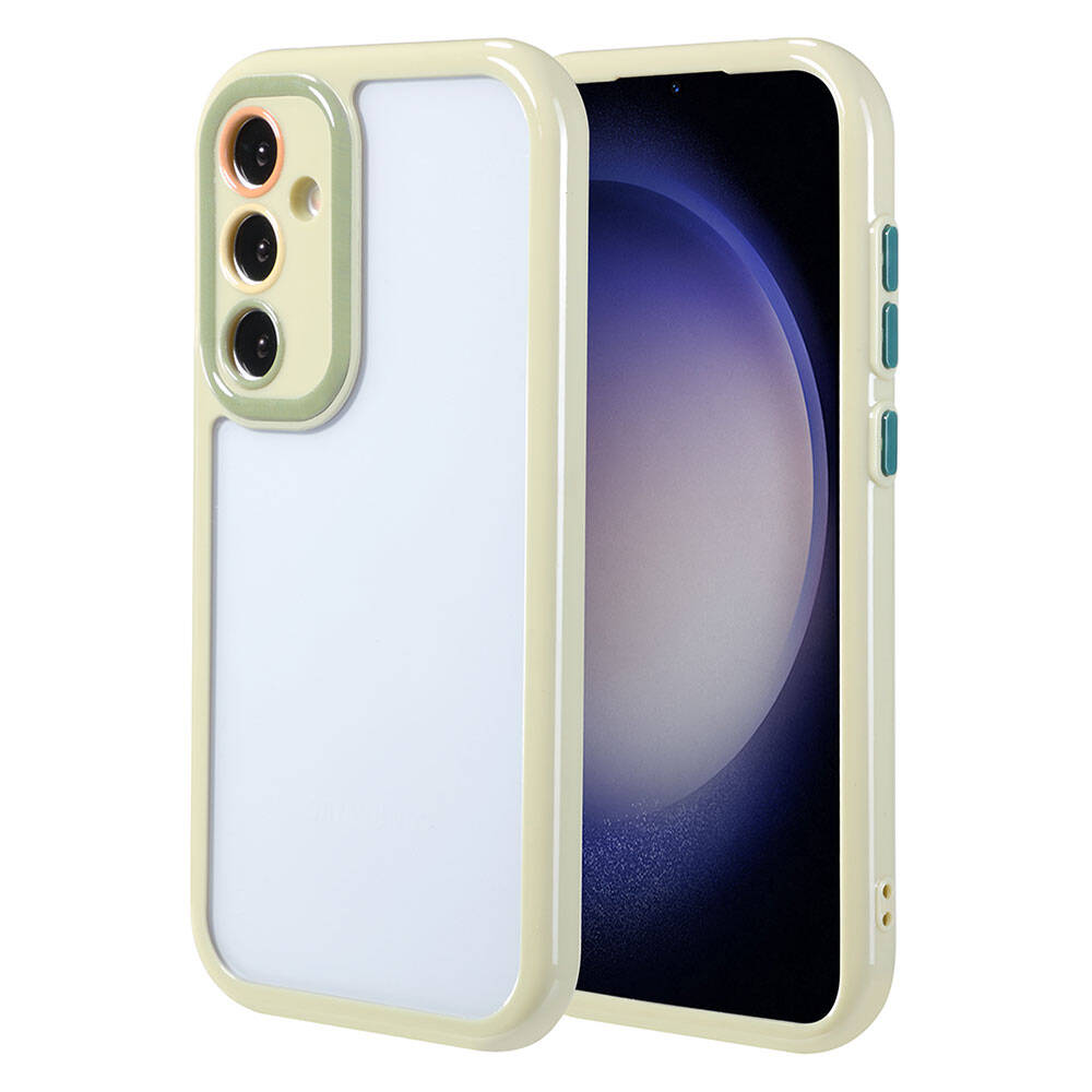 Galaxy S23 Uyumlu Kılıf Kamera Korumalı Renkli Kenar ve Çerçeve Tasarımlı Zore Vitamin Kapak