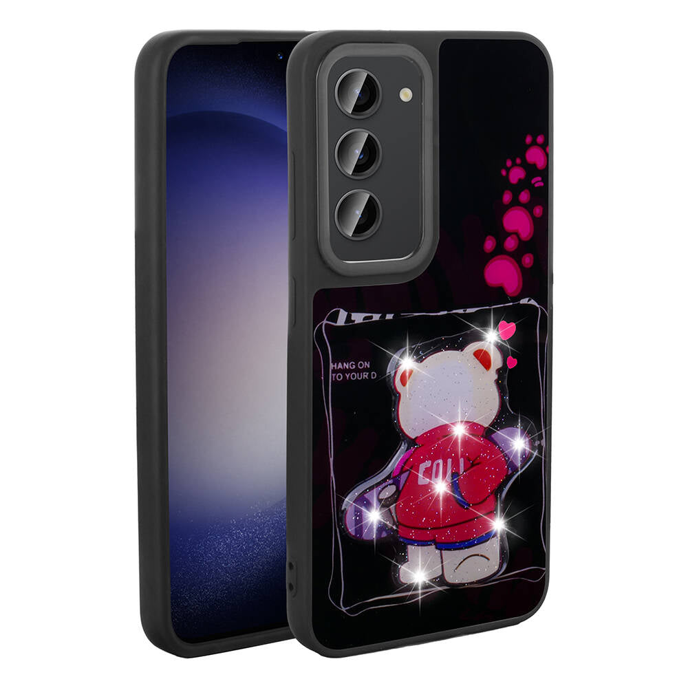Galaxy S23 Uyumlu Kılıf Parlayan Kabartmalı İkonik Figürlü Zore Amas Silikon Kapak