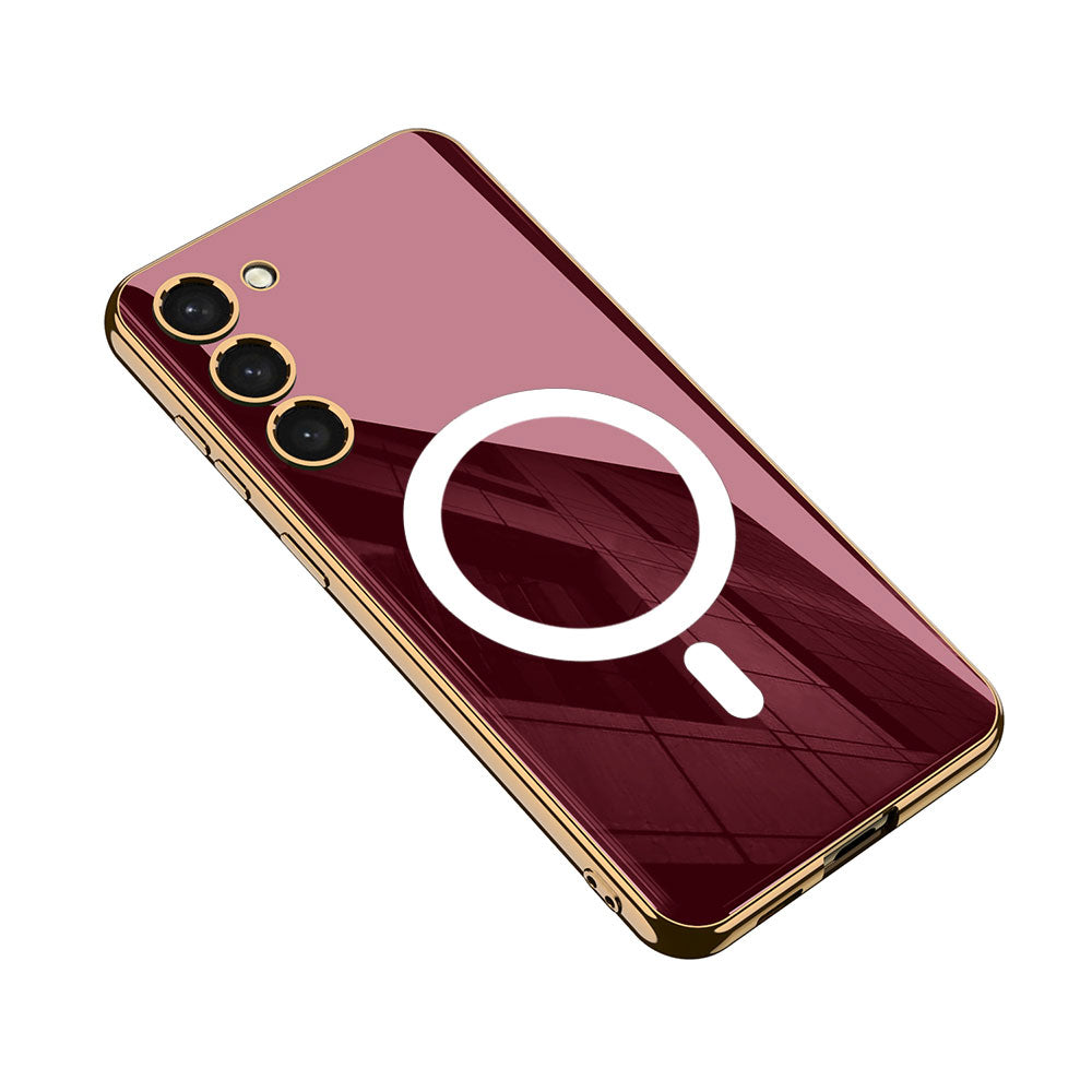 Galaxy S23 Plus Uyumlu Kılıf Wireless Şarj Özellikli Kenarları Elektroplating Kaplama Aynalı Zore Kent Kapak