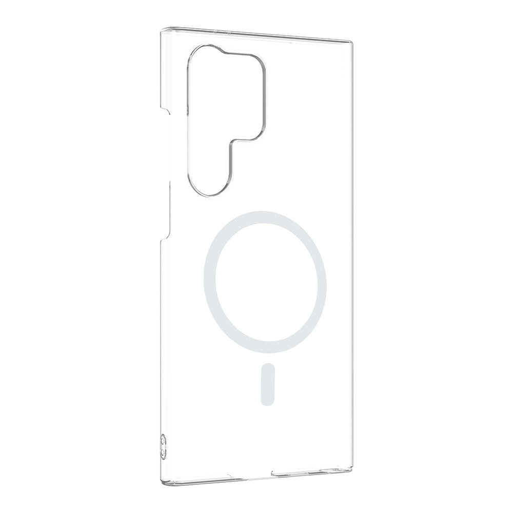 Galaxy S23 Ultra Kamera Korumalı M-Safe Şarj Özellikli Şeffaf Zore London Sert PC Kapak