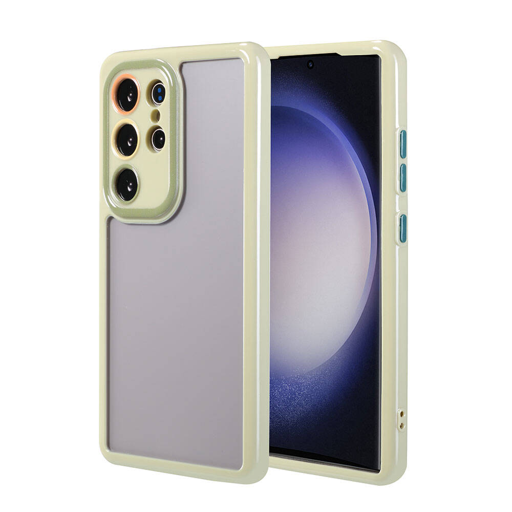 Galaxy S23 Ultra Uyumlu Kılıf Kamera Korumalı Renkli Kenar ve Çerçeve Tasarımlı Zore Vitamin Kapak
