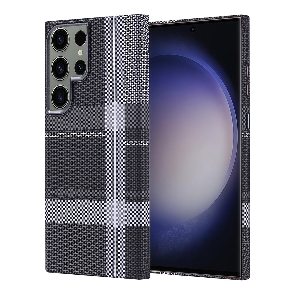 Galaxy S23 Ultra Uyumlu Kılıf M-safe Şarj Özellikli Karbon Fiber Görünümlü Zore Nekst Kapak