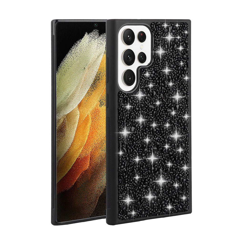 Galaxy S23 Ultra Uyumlu Kılıf Parlak Taşlı Tasarım Zore Linea Kapak