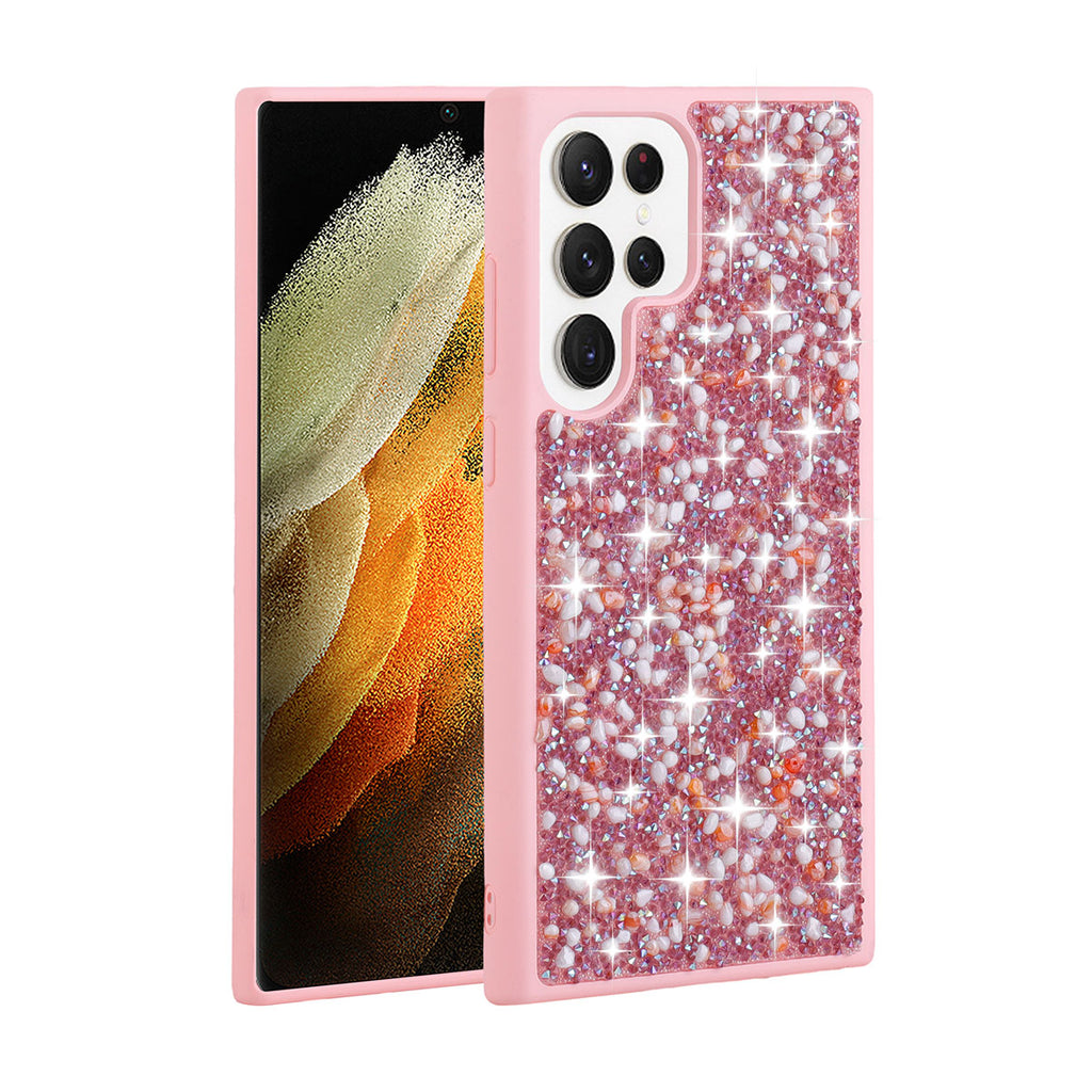 Galaxy S23 Ultra Uyumlu Kılıf Parlak Taşlı Tasarım Zore Linea Kapak