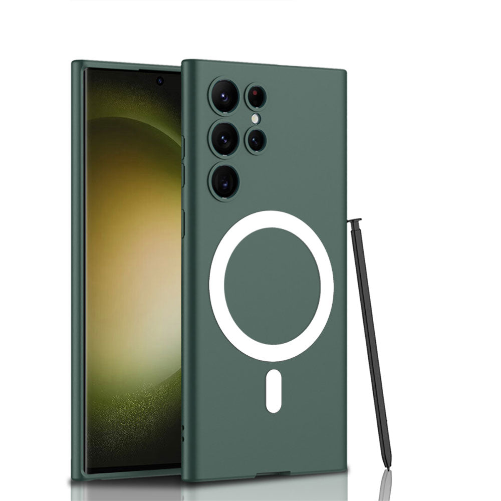 Galaxy S23 Ultra Uyumlu Kılıf Wireless Şarj Özellikli Zore Kıpta M-safe Silikon Kapak