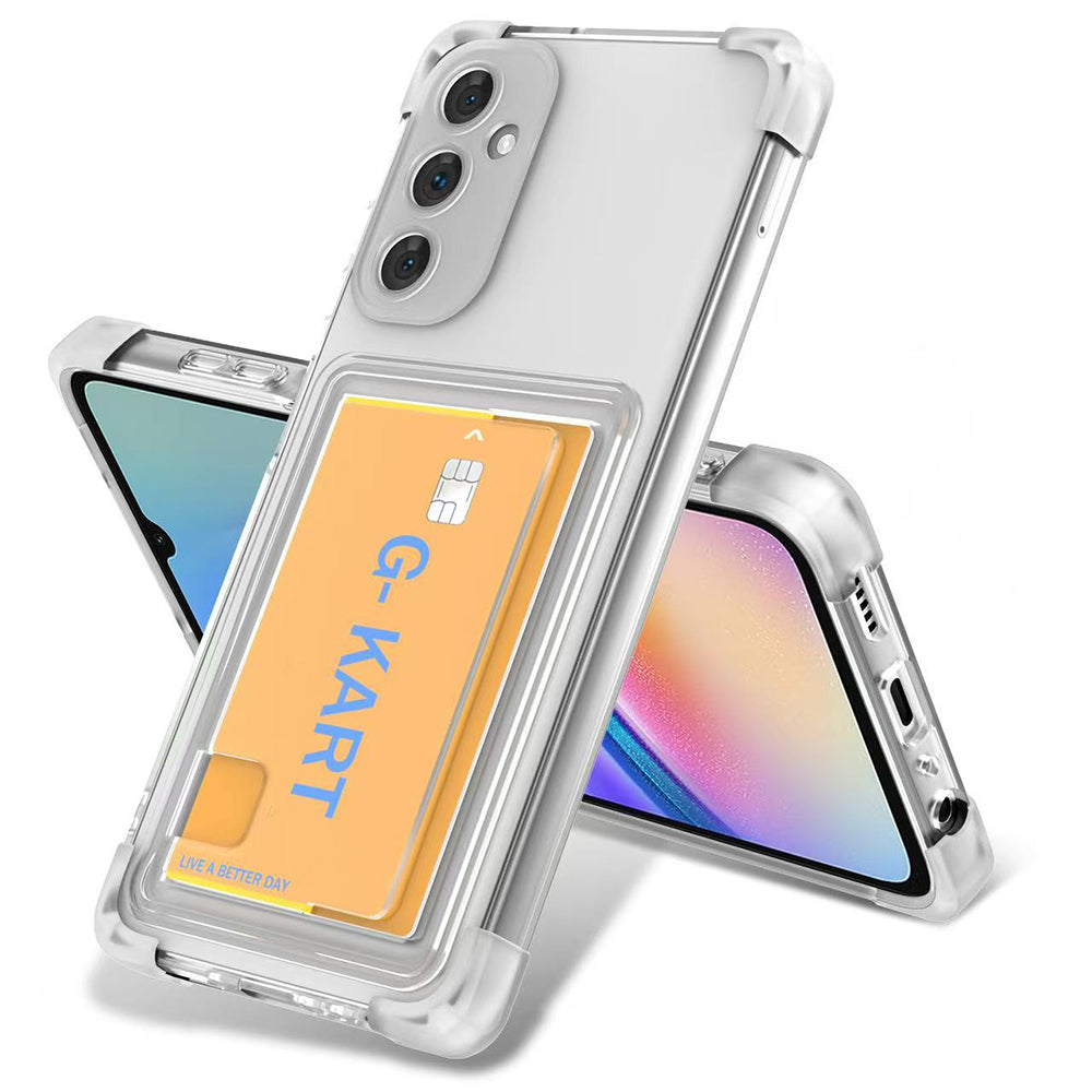 Galaxy S24 FE Uyumlu Kılıf Airbag Tasarımlı Şeffaf Kartlıklı Zore G-Kart Kapak