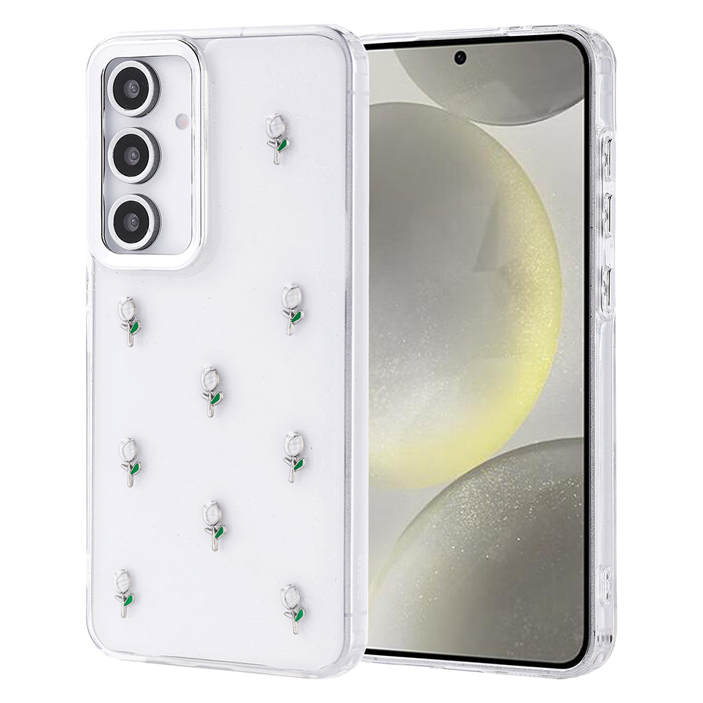 Galaxy S24 FE Uyumlu Kılıf Airbag Tasarımlı Simli Şeffaf Zore Kutup Kapak