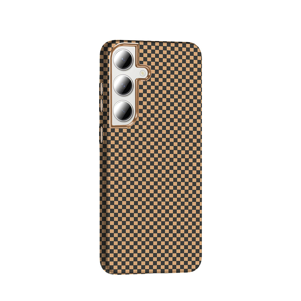 Galaxy S24 FE Uyumlu Kılıf M-safe Şarj Özellikli Karbon Fiber Görünümlü Zore Gros Kapak