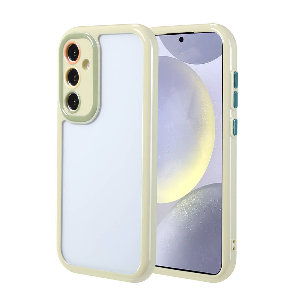 Galaxy S24 Uyumlu Kılıf Kamera Korumalı Renkli Kenar ve Çerçeve Tasarımlı Zore Vitamin Kapak