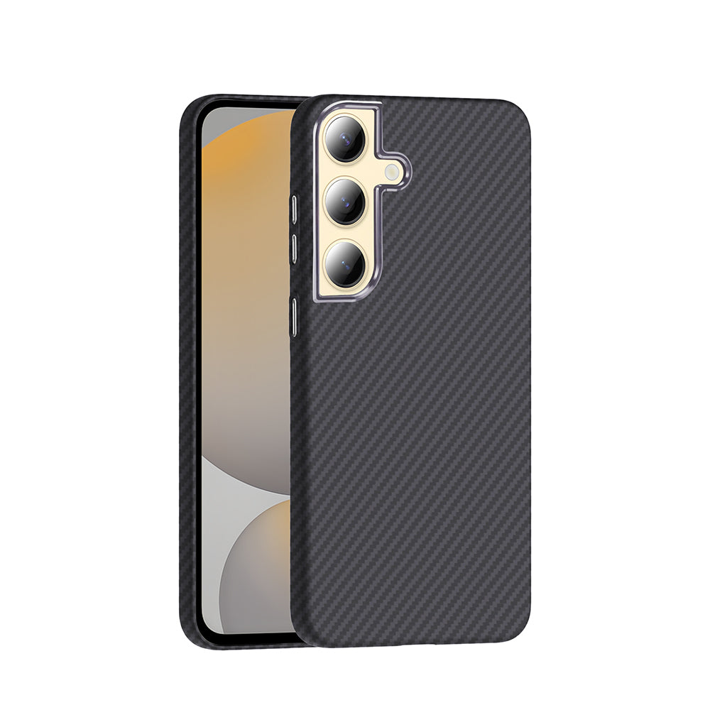 Galaxy S24 Uyumlu Kılıf M-safe Şarj Özellikli Karbon Fiber Görünümlü Zore Gros Kapak