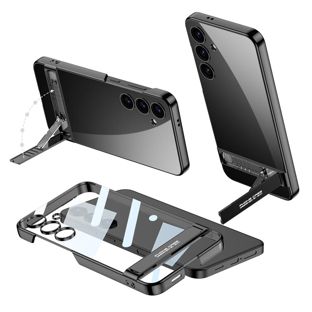 Galaxy S24 Uyumlu Kılıf Zore Kamera Korumalı Şeffaf Dikey Standlı Ays Kapak
