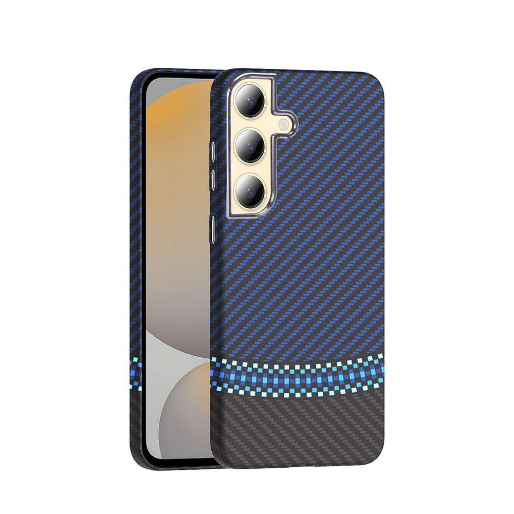 Galaxy S24 Plus Uyumlu Kılıf M-safe Şarj Özellikli Karbon Fiber Görünümlü Zore Gros Kapak