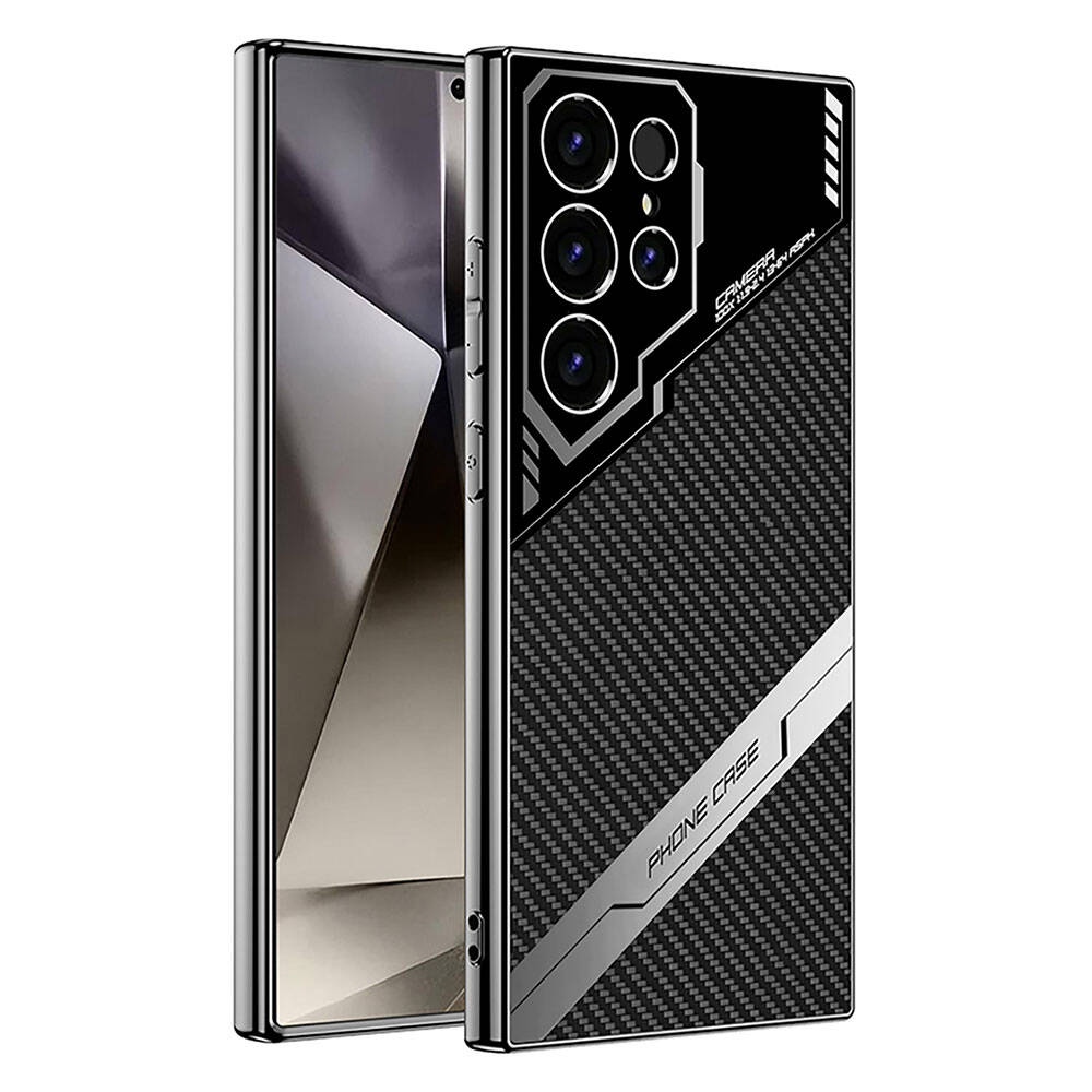 Galaxy S24 Ultra Uyumlu Kılıf Kamera Korumalı Karbon Tasarım Zore Yeni Seri Procase Kapak