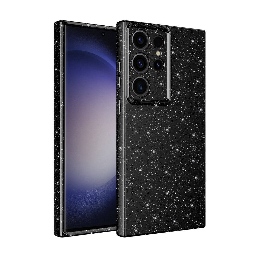 Galaxy S24 Ultra Uyumlu Kılıf Kamera Korumalı Simli Lüks Zore Koton Kapak