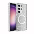 Galaxy S24 Ultra Uyumlu Kılıf M-safe Şarj Özellikli Parlayan Simli Saydam Renkli Zore Allstar Kapak