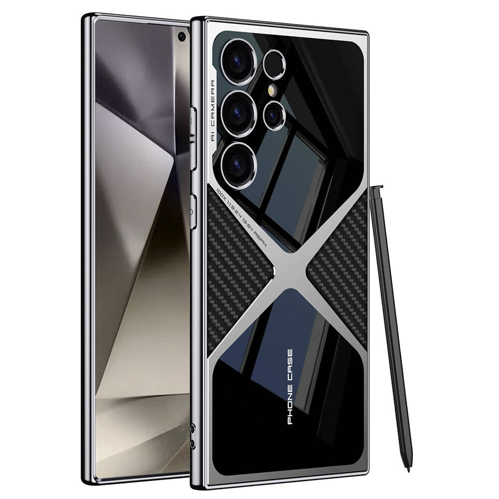 Galaxy S24 Ultra Uyumlu Kılıf Ultra İnce Kamera Korumalı PC + Deri Arka Yüzey Zore X-Pro Kapak