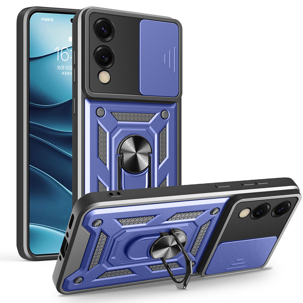 Galaxy S25 Edge Uyumlu Kılıf Magnetik Standlı Kamera Korumalı Zore Sürgülü Vega Kapak
