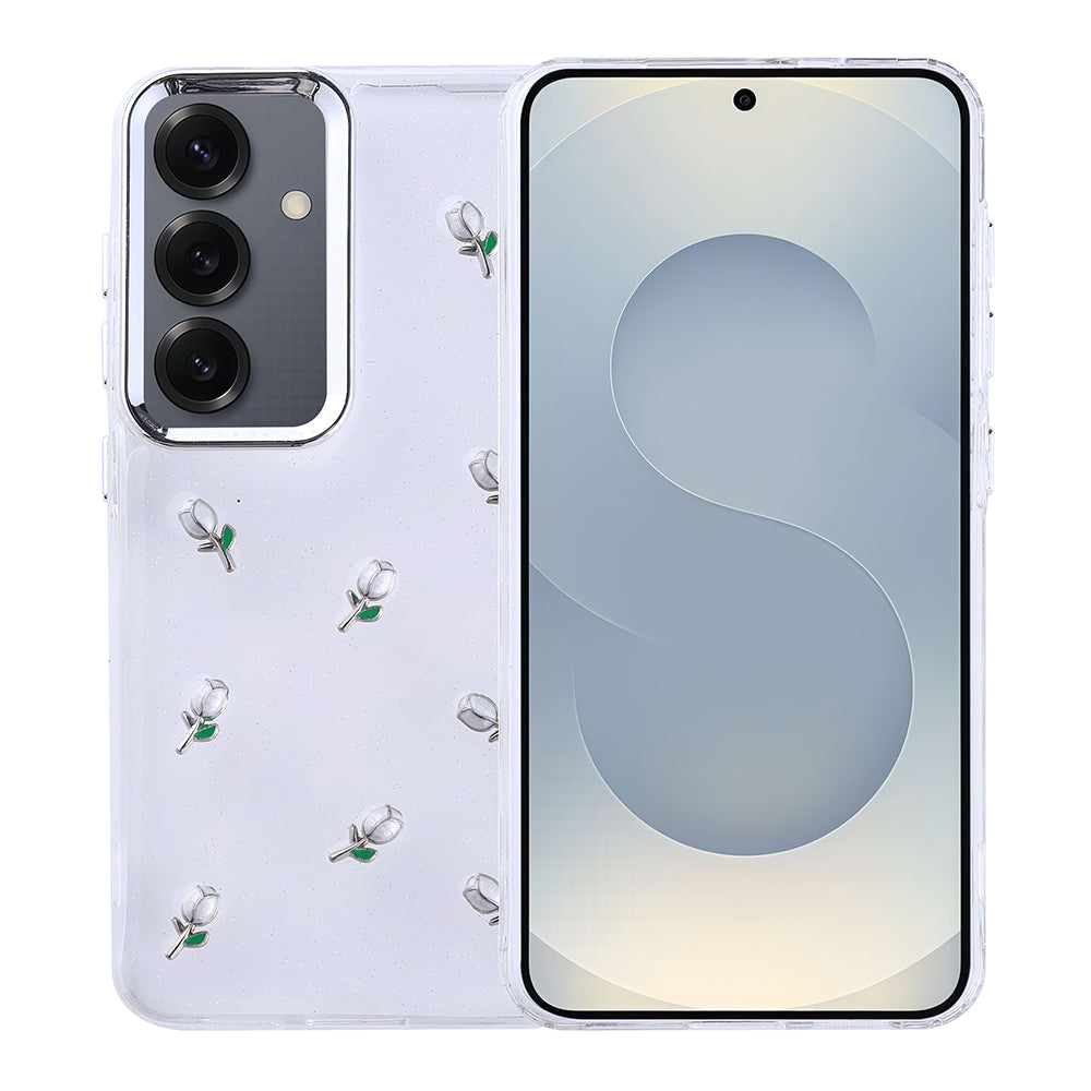 Galaxy S25 Uyumlu Kılıf Airbag Tasarımlı Simli Şeffaf Zore Kutup Kapak