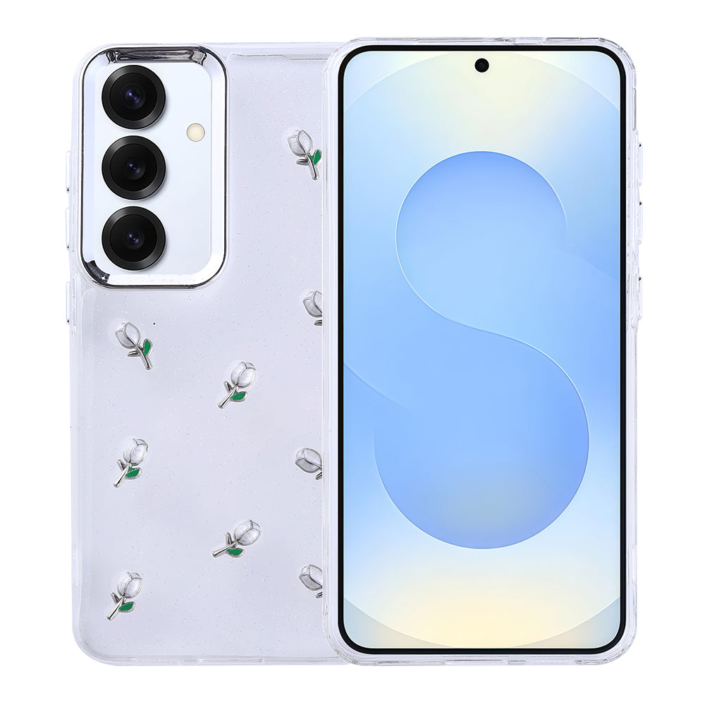 Galaxy S25 Plus Uyumlu Kılıf Airbag Tasarımlı Simli Şeffaf Zore Kutup Kapak