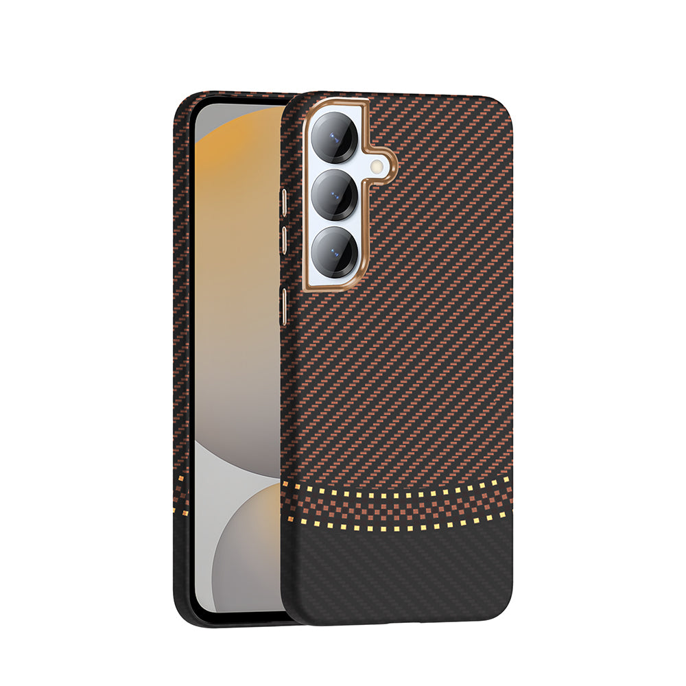 Galaxy S25 Plus Uyumlu Kılıf M-safe Şarj Özellikli Karbon Fiber Görünümlü Zore Gros Kapak