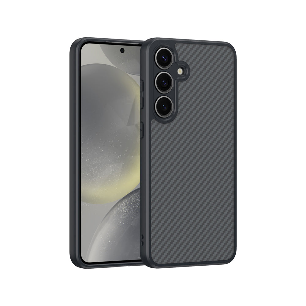 Galaxy S25 Plus Uyumlu Kılıf M-safe Şarj Özellikli Karbon Fiber Tasarımlı Zore Elnino Kapak