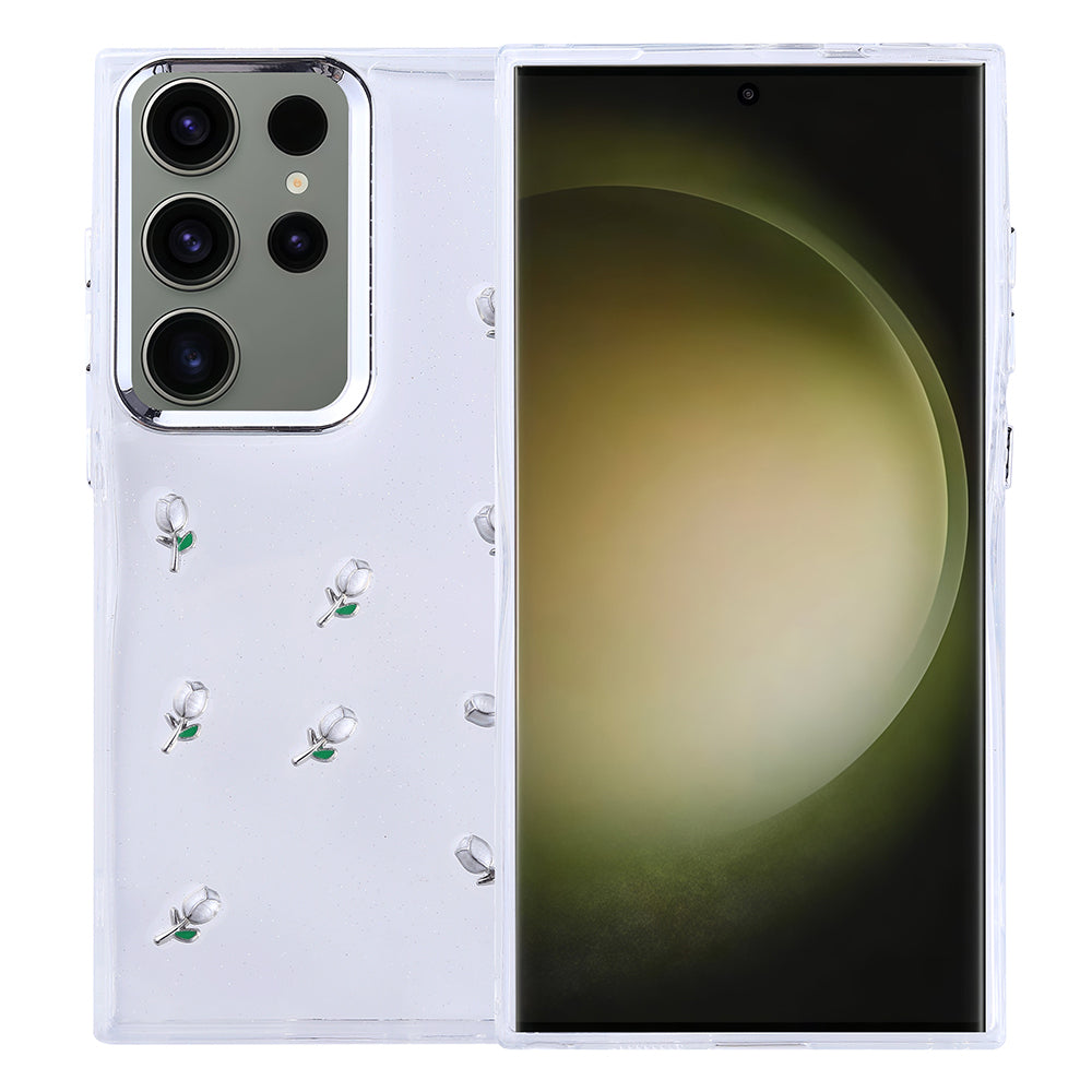Galaxy S25 Ultra Uyumlu Kılıf Airbag Tasarımlı Simli Şeffaf Zore Kutup Kapak