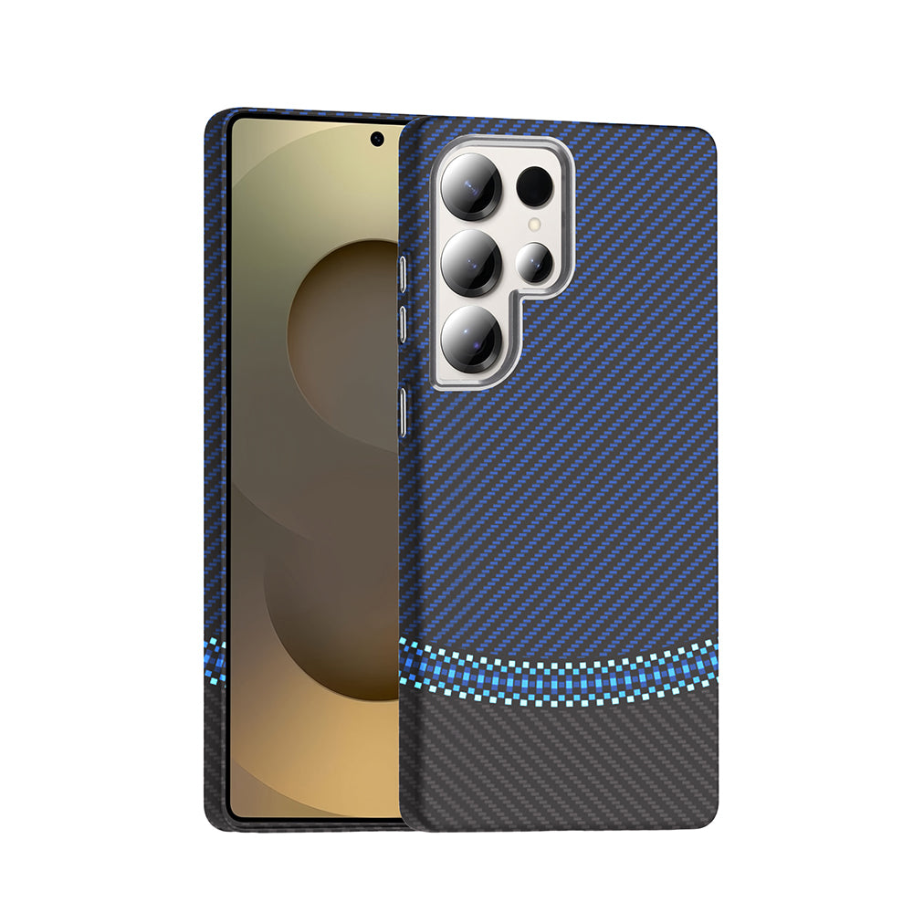 Galaxy S25 Ultra Uyumlu Kılıf M-safe Şarj Özellikli Karbon Fiber Görünümlü Zore Gros Kapak